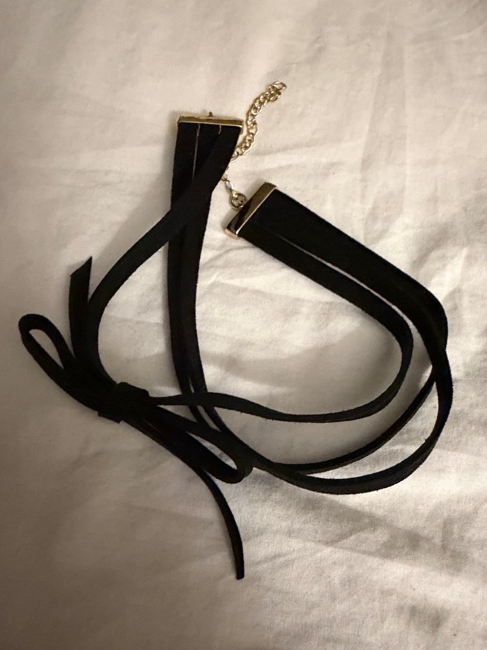 kate spade Black Velvet Multi-Strip Choker with Gold Hardware